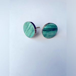 2 Hobby Lobby Malachite  Round Drawer Pulls 1.75”